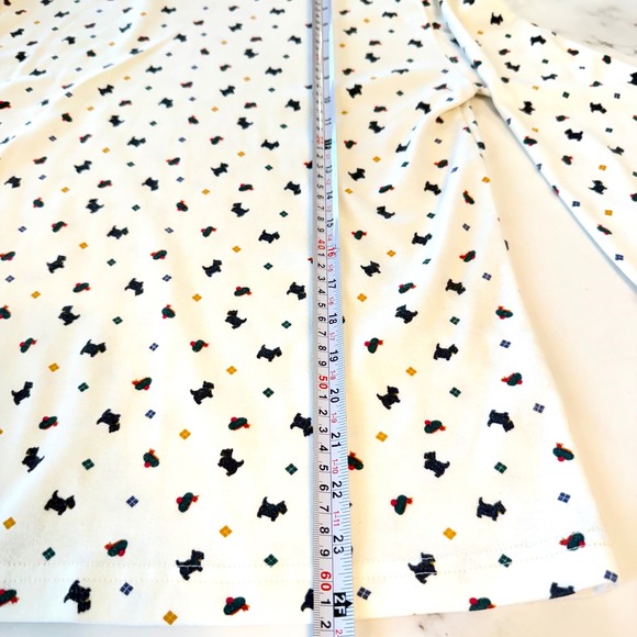Northern Isles Womens Small Turtleneck Scottie Dog Tartan Print Cream Vintage S - Picture 7 of 10